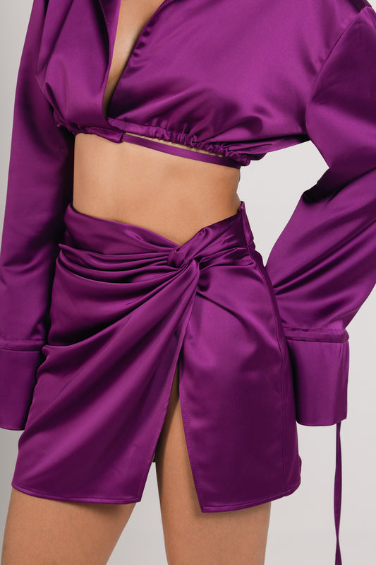 Marysol Wrap Mini Skirt